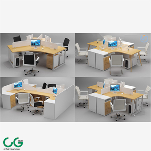 3d model of modern office desk and chair employee card table and chair